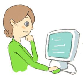 パソコンをチェックしている女性