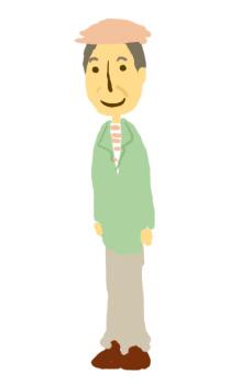 年配の男性（全身）